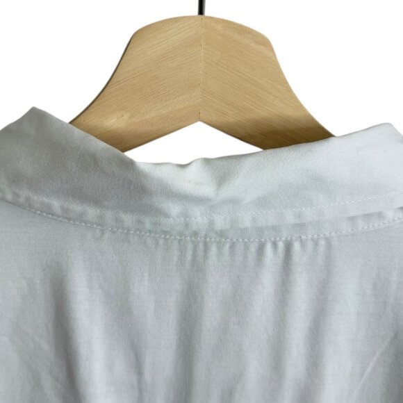 Jo Faulkner x Maeve Asymmetric Floral Midi Shirt Dress White 3X Lagom Lagenlook - Picture 8 of 8